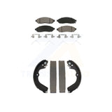 Front Rear Ceramic Brake Pads And Drum Shoes Kit For Nissan NV200 Chevrolet City