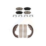Front Rear Ceramic Brake Pads And Drum Shoes Kit For 2004-2010 Toyota Sienna