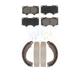 Front Rear Ceramic Brake Pads And Drum Shoes Kit For Toyota Tundra