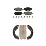 Front Rear Ceramic Brake Pads And Drum Shoes Kit For Honda Civic Acura EL