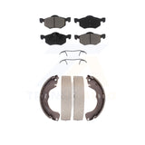 Front Rear Ceramic Brake Pads And Drum Shoes Kit For Ford Escape Mazda Tribute