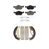 Front Rear Ceramic Brake Pads And Drum Shoes Kit For Ford Escape Mercury Mariner
