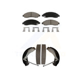 Front Rear Ceramic Brake Pads & Drum Shoes Kit For Chevrolet Colorado GMC Canyon