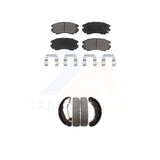 Front Rear Ceramic Brake Pads And Drum Shoes Kit For Kia Magentis