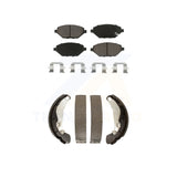 Front Rear Ceramic Brake Pads And Drum Shoes Kit For 2016-2021 Chevrolet Spark