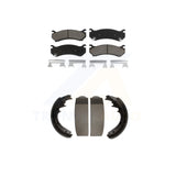 Front Rear Ceramic Brake Pads Drum Shoe Kit For GMC Yukon With 11