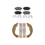 Front Rear Ceramic Brake Pads Drum Shoes Kit For Toyota Prius Scion xB xA Celica