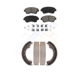 Front Rear Ceramic Brake Pads And Drum Shoes Kit For Toyota Camry
