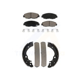 Front Rear Ceramic Brake Pads And Drum Shoes Kit For Honda Accord