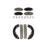 Front Rear Ceramic Brake Pads And Drum Shoe Kit For Honda Accord Sedan with 2.3L