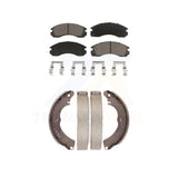 Front Rear Ceramic Brake Pads And Drum Shoes Kit For Mitsubishi Lancer