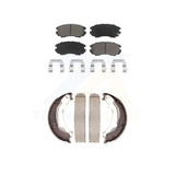 Front Ceramic Brake Pads And Rear Parking Shoes Kit For Kia Soul Hyundai Sonata