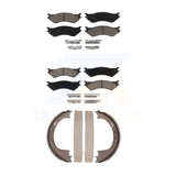 Front Rear Ceramic Brake Pads And Parking Shoes Kit For Ford F-150 Heritage