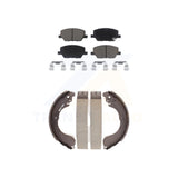 Front Rear Ceramic Brake Pads Drum Shoe Kit For 2017 Jeep Compass New Body Style