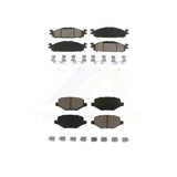 Front Rear Ceramic Brake Pads Kit For Ford Explorer Taurus Flex Lincoln MKT MKS