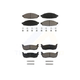 Front Rear Ceramic Brake Pads Kit For 2003-2010 Lincoln Town Car Limousine