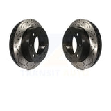 Front Drill Slot Brake Rotor Pair For Chevrolet Silverado 2500 HD GMC Express H2