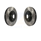 Front Coated Drilled Slotted Disc Brake Rotors Pair For Ford Fusion Lincoln MKZ