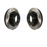 Front Drilled Slot Brake Rotors Pair For Toyota Tundra Sequoia Lexus LX570 Land