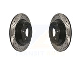 Rear Coated Drilled Slotted Disc Brake Rotors Pair For Ford Fusion Lincoln MKZ