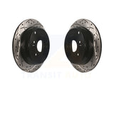 Rear Coated Drilled Slotted Disc Brake Rotors Pair For Honda CR-V Acura RDX