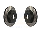 Rear Coated Drilled Slotted Disc Brake Rotors Pair For Hyundai Genesis Coupe