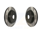 Rear Coated Drilled Slotted Disc Brake Rotors Pair For Subaru Outback Legacy WRX