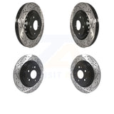 Front Rear Coated Drilled Slotted Disc Brake Rotors Kit For Acura MDX