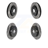 Front Rear Coated Drilled Slotted Disc Brake Rotors Kit For Toyota Camry