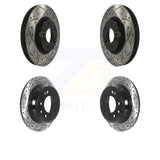 Front Rear Coat Drill Slot Disc Brake Rotors Kit For Kia Sportage Hyundai Tucson