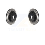 Rear Coated Drilled Slotted Disc Brake Rotors Pair For INFINITI G37 G35 Q60