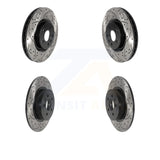 Front Rear Coated Drilled Slot Disc Brake Rotors Kit For Land Rover Range Evoque