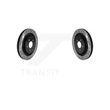 Rear Coated Drilled Slotted Disc Brake Rotors Pair For Ford Mustang