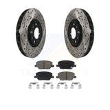 Front Drill Slot Brake Rotor Ceramic Pad Kit For Jeep Renegade Compass Fiat 500X