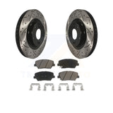 Front Drill Slot Disc Brake Rotor Ceramic Pad Kit For Hyundai Santa Fe Sport Kia