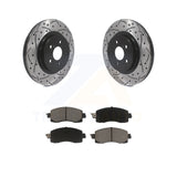 Front Drilled Slot Disc Brake Rotor Ceramic Pad Kit For Subaru Crosstrek Impreza