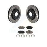 Front Coated Drilled Slotted Disc Brake Rotors & Ceramic Pad Kit For Mini Cooper
