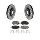 Front Drill Slot Brake Rotor Ceramic Pad Kit For 17-21 Kia Sportage Turbocharged