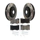 Front Drill Slot Brake Rotors Ceramic Pad Kit For INFINITI G37 Q50 Nissan 370Z Z
