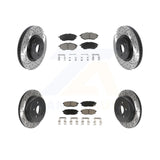 Front Rear Drill Slot Brake Rotor Ceramic Pad Kit For 14-18 Subaru Forester 2.0L