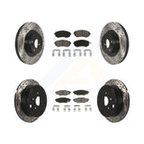 Front Rear Drilled Slot Brake Rotors Ceramic Pad Kit For Subaru Outback Forester