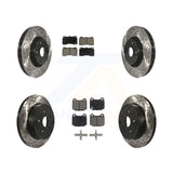 Front Rear Drilled Slot Brake Rotor & Ceramic Pad Kit For Subaru Impreza WRX STI