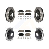 Front Rear Drill Slot Disc Brake Rotor Ceramic Pad Kit For Honda Pilot Ridgeline