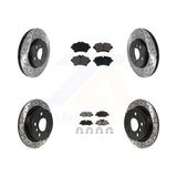 Front Rear Coated Drilled Slot Disc Brake Rotors Ceramic Pad Kit For Mini Cooper