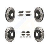 Front Rear Coated Drilled Slotted Disc Brake Rotors Ceramic Pad Kit For Fiat 500