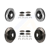 Front Rear Drilled Slot Disc Brake Rotor & Ceramic Pad Kit For Nissan Pathfinder