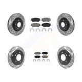Front Rear Drill Slot Brake Rotor Ceramic Pad Kit For 17-20 Hyundai Elantra 1.6L