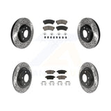 Front Rear Drilled Slot Brake Rotors Ceramic Pad Kit For Ford Fusion Mazda 6 MKZ