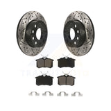 Rear Coated Drilled Slotted Disc Brake Rotor Ceramic Pad Kit For Volkswagen Golf