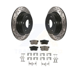 Rear Coat Drill Slot Disc Brake Rotor Ceramic Pad Kit For Honda Accord Acura ILX